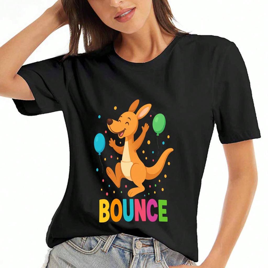 Bounce unisex Cotton T Shirt, Premium Cotton Graphic Print, Durable, Casual & Fashionable. Featuring A Cute Illustration With Balloons And Colorful C