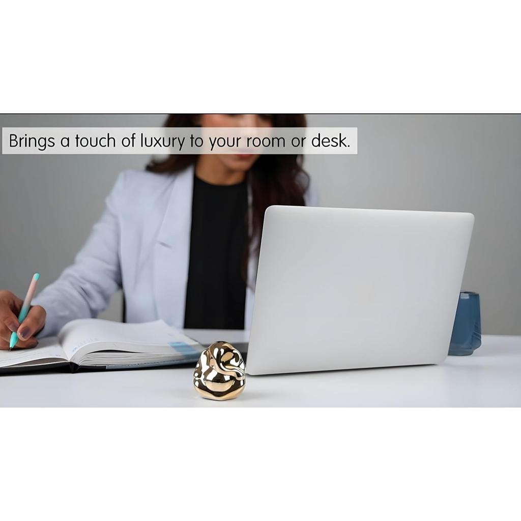 Золотой идол Ганеши | Идеально подходит для приборной панели автомобиля, домашнего храма и офисного декора, чтобы призвать благословения, позитив и удачу