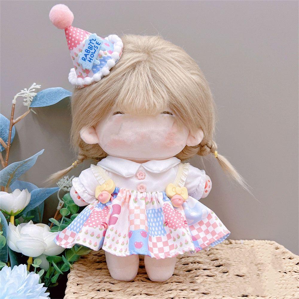 Lolita Maid Attire Doll Clothes 20CM Doll Headwear Dress Set Cotton Stuffed Doll