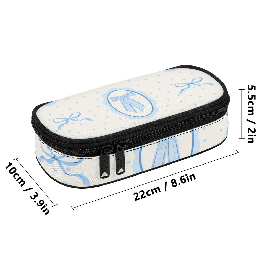 Pen Case Large Capacity Smooth Zipper Durable 300D Polyester with Main Compartment Mesh Pocket and Pen Slots for Everyday Study