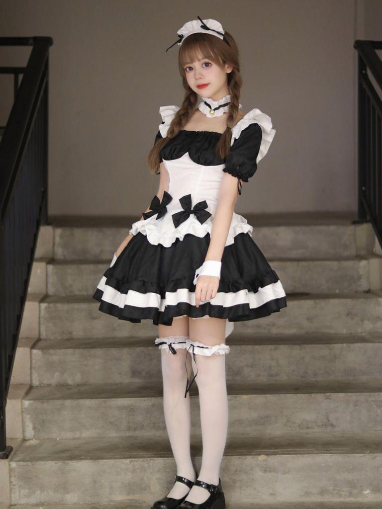 Миракл Никки Черно-белый Шоколадный Платье Горничной Косплей Лолита