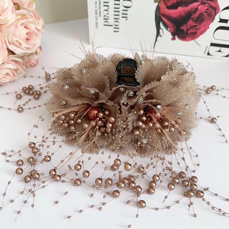 Элегантная сетчатая цветочная заколка для волос для женщин Элегантная заколка-кисточка в виде акулы Модные аксессуары для волос для девочек