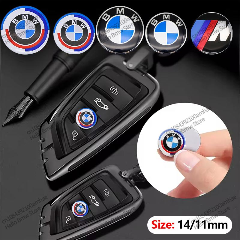 ADZW9 11mm Car Key Badge Emblem Replacement 14mm Car Key Stickers For BMW M Logo 50th Anniversary X1 X2 X3 X4 X6 E83 F39 F10 F30 F48