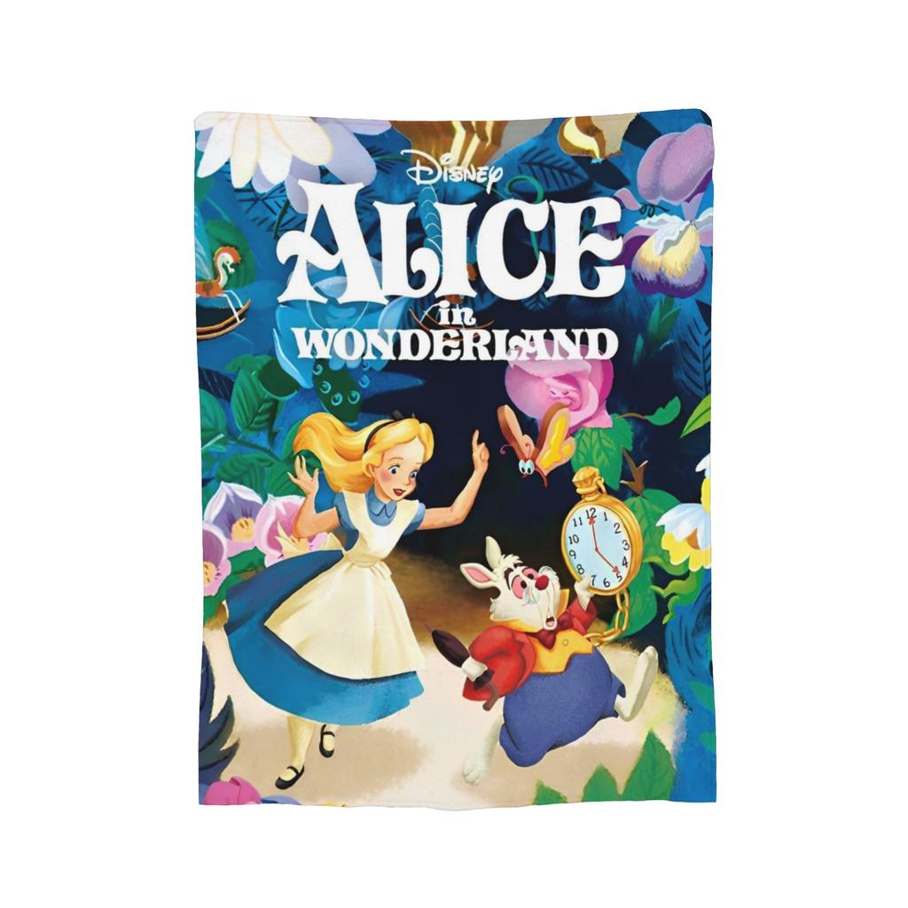 Alice In Wonderland  Knitted Blanket  Plush Throw Blanket Bed Sofa Decoration Soft Warm Bedsprea,