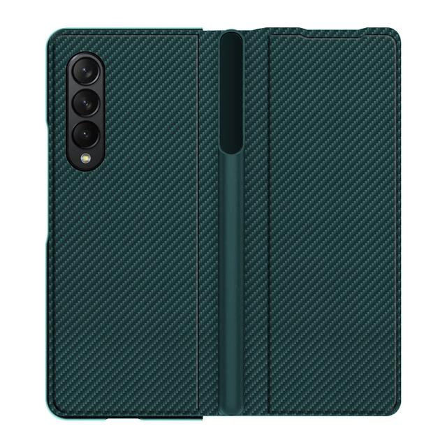 Чехол для Samsung Galaxy Z Fold 4, откидной кожаный чехол со съемным держателем для ручки, для Galaxy Z Fold4, 5 г, чехол с боковым гнездом для ручки