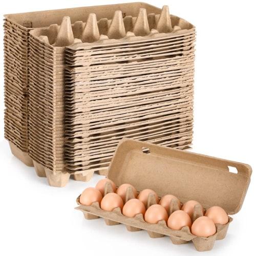 Gkikirty 20pcs Cardboard Egg Cartons, Blank Paper Pulp Egg Cartons, 1 Dozen Egg Pack Containers, Empty Egg Trays, Pulp Egg Holders