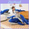 Lovable Blue Whale Plush Stuffed Animal Luxuriously Soft Pillow For Children And Adults