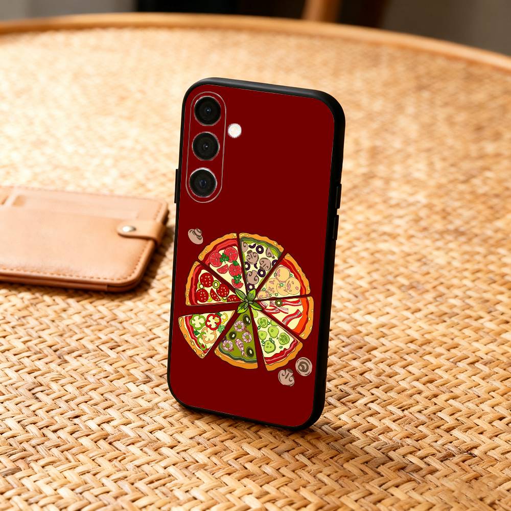 Delicious P-Pizza C-Cheese Phone Case For Samsung A73,72,71,53,52,51,22,91,80, Soft Black Cover