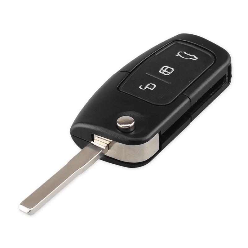KEYYOU Key Shell For Ford Focus Fiesta C Max Ka 3 Buttons Flip Folding Uncut Blade Remote Car Blank Key Fob Cover Case
