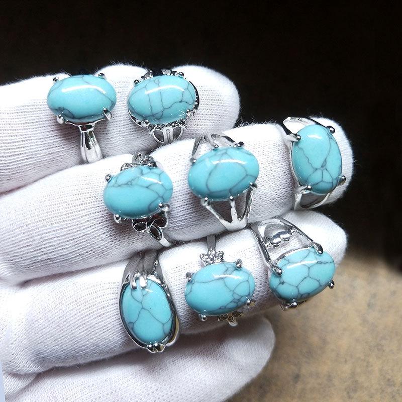 20 шт., женское ювелирное кольцо с бирюзовым указательным пальцем