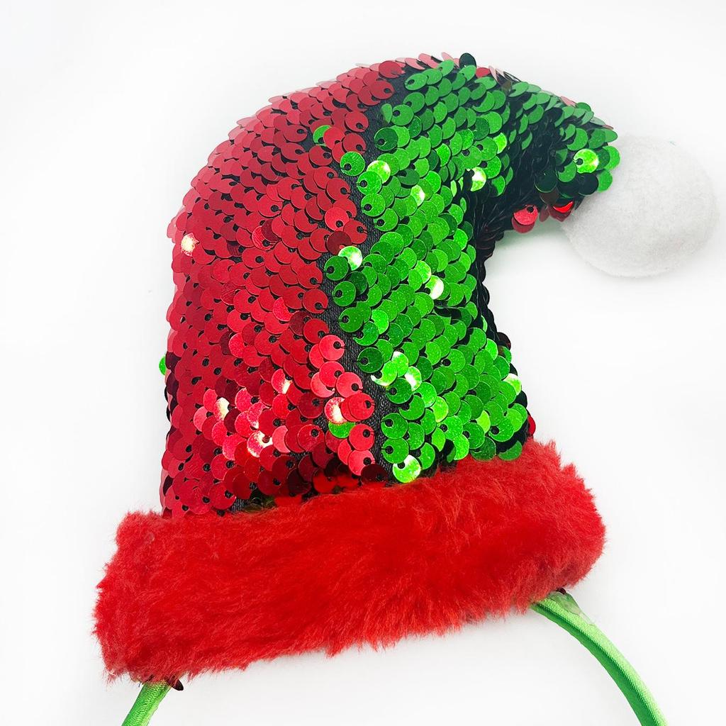 Reversible Christmas Sequin Headband - Double-Sided, Cute & Festive Holiday Headwear