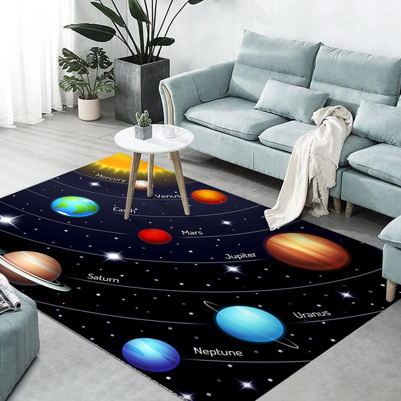 Starry Sky Universe Living Room Carpet Floor Mat Bedroom, Dream Full Bedside Carpet, Office Decorative Carpet