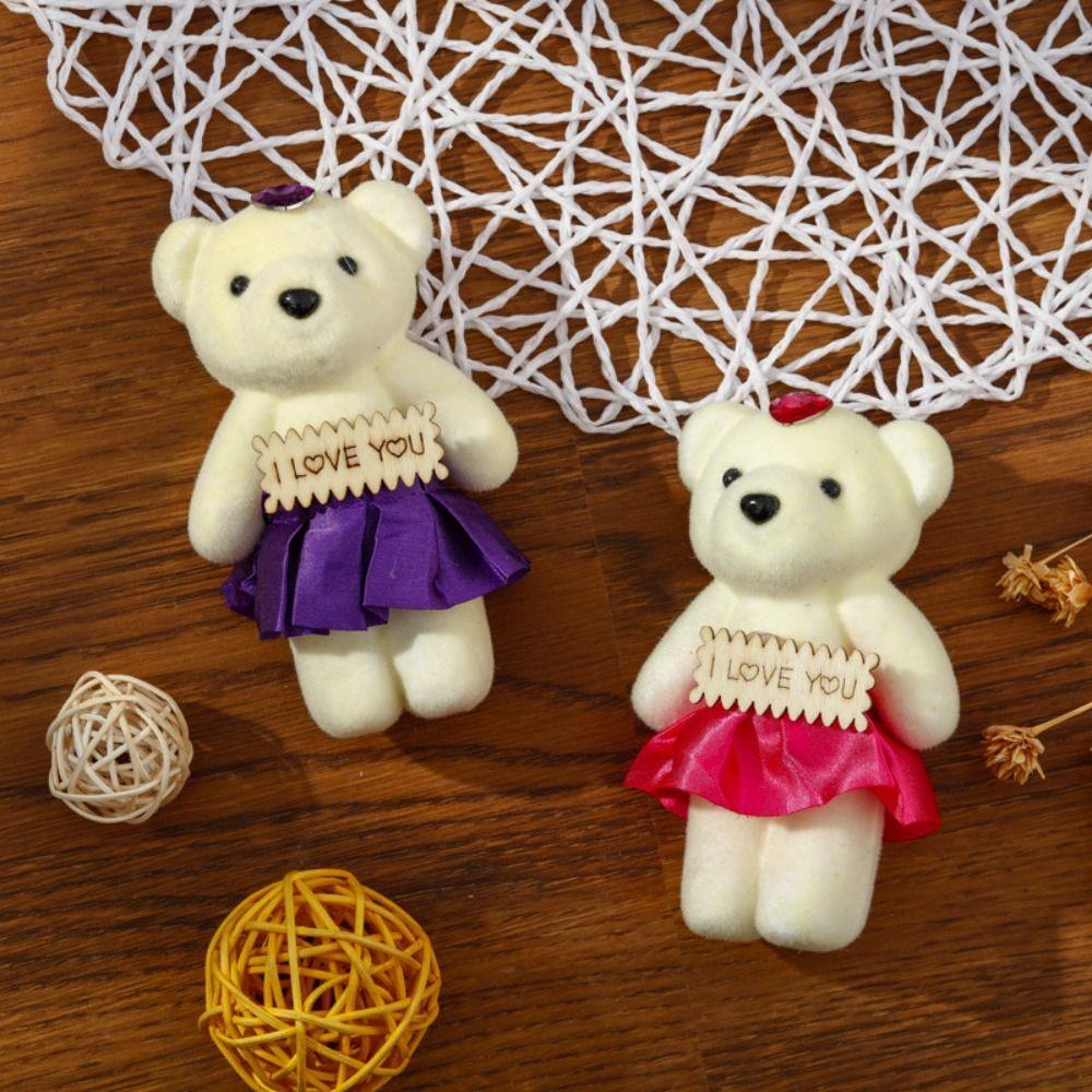 Мягкий плюшевый медведь, цветочный букет, плюшевая кукла, мультяшный букет, кукла ко Дню святого Валентина