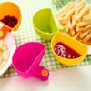 2Pcs Clip Type Dipping Dish Food Grade Plastic Semi-circle Salad Dressing Seasoning Condiment Garbage Sauce Bowl Container Holder Box Kitchen Supplies