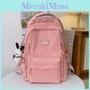 Capacity Large Simple Backpack With Solid Color And Letter Design Daily For