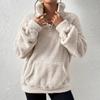 Sweatshirt For Women Half Zip  Pocket Drop Shoulder Teddy Sweatshirt Christmas Sweatshirts For Women