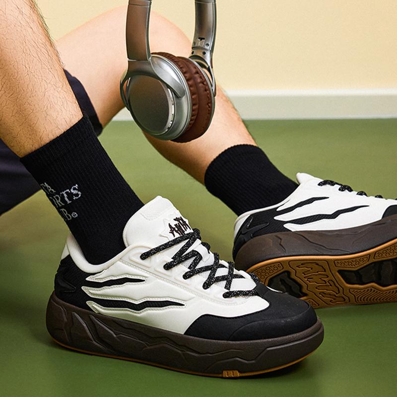 Anta Удобные Простые Прочные Легкие Низкие Кеды Мужские Кроссовки Базовый-Черный Бумажно-Белый Чернильно-Коричневый 112538075-1