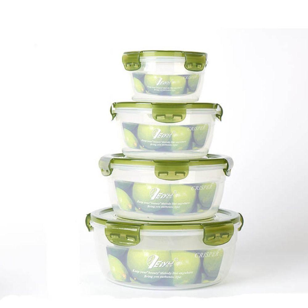 1/4 шт. с крышкой, круглый ящик для хранения, герметичные прямоугольные ланч-боксы с микроволновой печью, контейнеры для пищевых продуктов