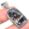 Natural Moss Agate Gemstone 925 Solid Sterling Silver Jewelry Pendant 1.65" I5J75