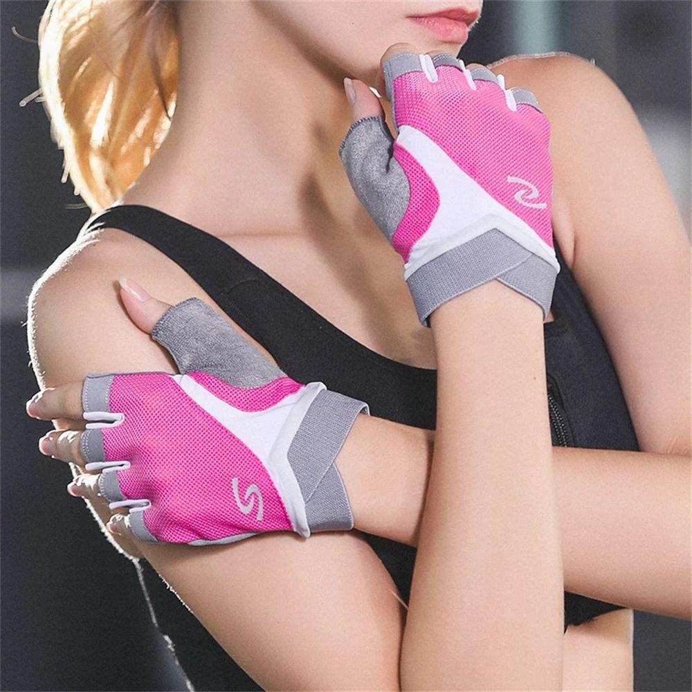 Fingerless Anti-Slip Half Finger Weight Lifting Gloves Cycling Gloves Gym Gloves Fitness Gloves