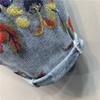 Flower Jeans Woman  High-Waist Loose-Fit Pants Personality Printed Denim Harem Pants