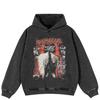 Streetwear Darkly Graphic Side Pockets Pullover Unisex Oversized Washed Black Hoodie