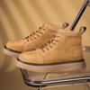 Autumn Winter Men's Casual Shoes Suede Leather Work Shoes Male High Top Short Boots Platform Business Shoes Outdoor Antiskid Wal