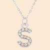 Shining Zircon A-Z Letter Pendant Necklace 26 Initial Alphabet Clavicle Chain For Women Valentine's Day Party Jewelry Gift