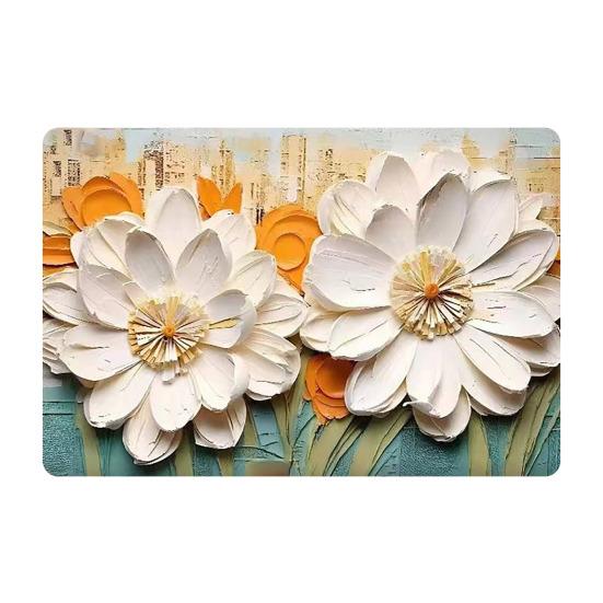 Коврик для пола 3D визуальный эффект цветочный узор нескользящая основа ковер гостиная спальня прихожая