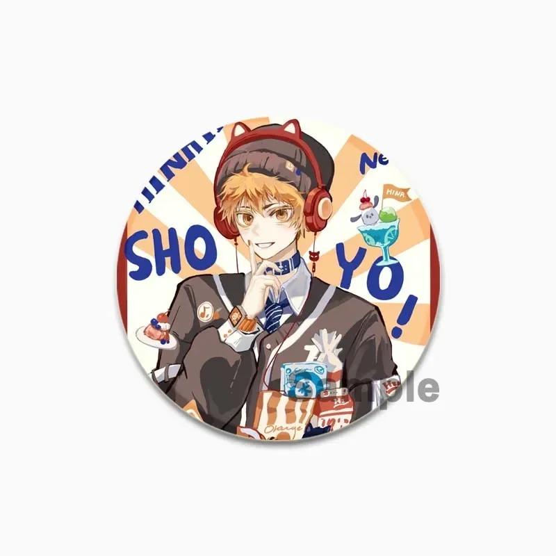 32/44/58 мм значок волейбола в стиле аниме, жесть ручной работы, круглая брошь, булавки для одежды, шляпа, рюкзак, аксессуары, ювелирные изделия