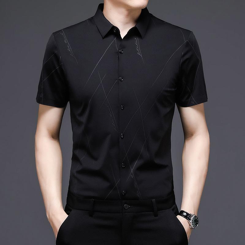 Short-sleeved Shirt Middle-aged Summer New Business Casual Thin Temperament Loose Men's Shirt Dad Cardigan Men