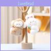 Rabbit And Monkey Plush Keychain With Carrot Peach Design For Decor Backpack