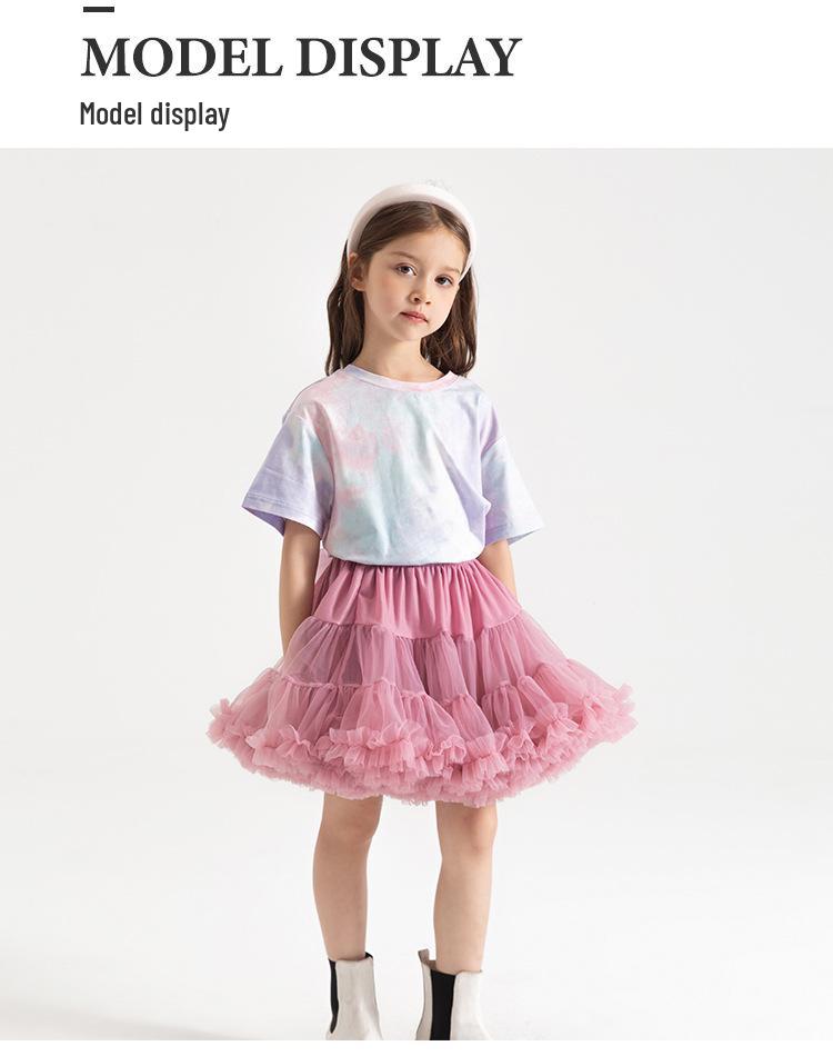 Синяя юбка-пачка принцессы: Платье из сетчатой пряжи для девочек на весну/лето