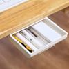 Storage Rack Self Stick Pencil Tray Desk Table Storage Drawer Organizer Box Under Desk Stand Self-Adhesive Under-Drawer Storage