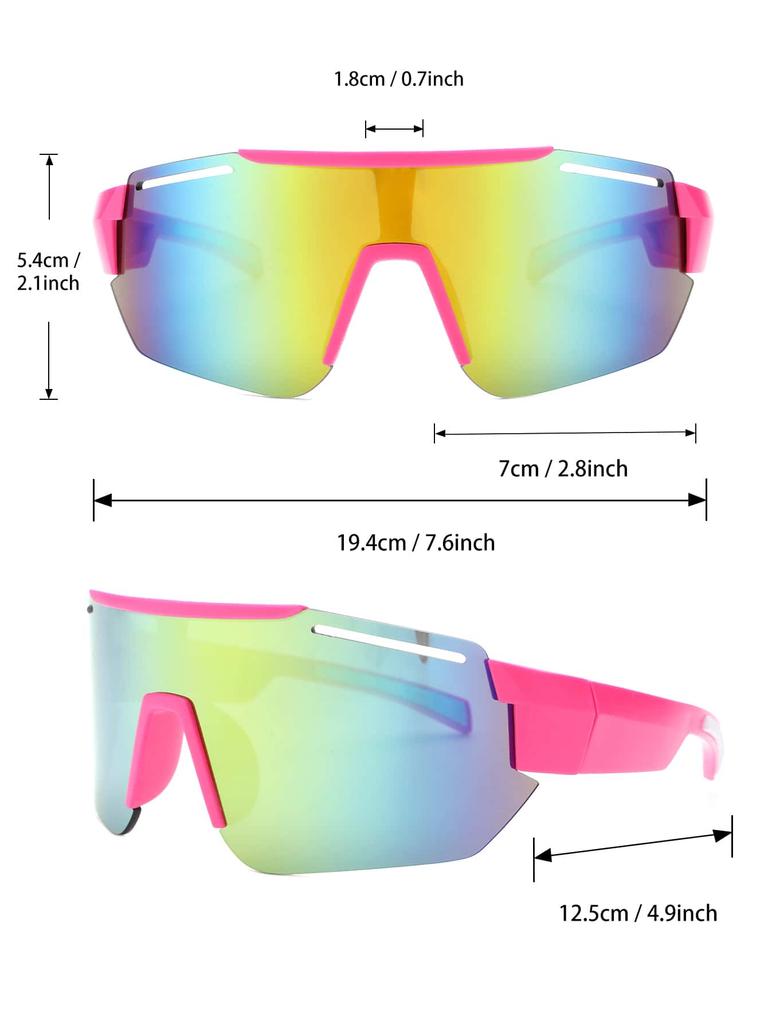 2PCS Punk Oversized Wrap-Around Fashion Glasses For Daily Outdoor Cycling Life Geometric Eyewear Accessories.