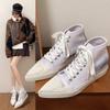 Fashion Wedges Shoes for Women 2024 New Pointed Toe Women's Sneakers Casual Lace Up Canvas Shoes Trendy and Versatile Student Shoes