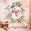 Christmas, Pink Scarf Snowman, Glass Sticker, Bedroom Balcony, Window Decoration, Glue Free, Electrostatic Sticker, Party Decoration