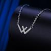 W Letter Necklace Women Luxury Small Group Design Sense Collar Chain Simple Temperament All Matching Trend
