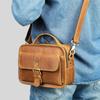 Men's Leather Crossbody Head Layer Cowhide Shoulder Bag Large Capacity Crazy Horse Leather Handbag