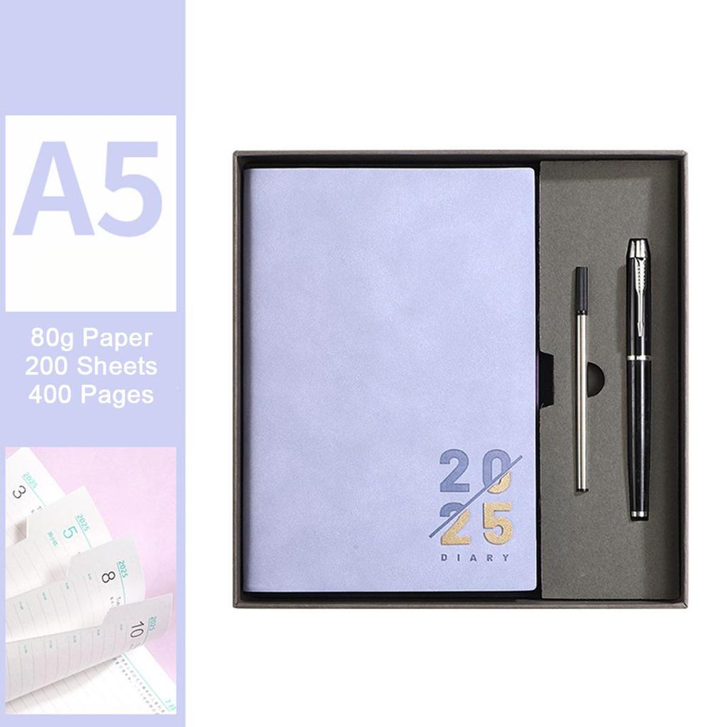 Кожаный деловой план на 2025 год формата А5, ежедневник для студентов, дневник учета на 365 дней, блокнот, памятка, 200 листов, 400 страниц