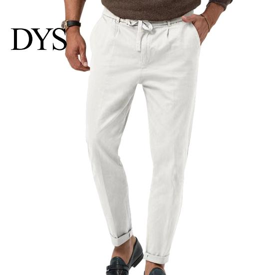 Брюки в стиле Business Casual для мужчин, Свободный крой, Дышащие прямые брюки, Мужские брюки для commuters со шнурком, Официальная одежда, Профессиональные