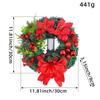 30/40CM Christmas Wreath Elegant Red Christmas Wreath with Warm Lamp Red Round Garland for Window Door Wall Ornament Decor