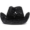 Wide Brim Western Cowboy Hat Sun Protection Jazz Hat Fashion Straw Cap Outdoor