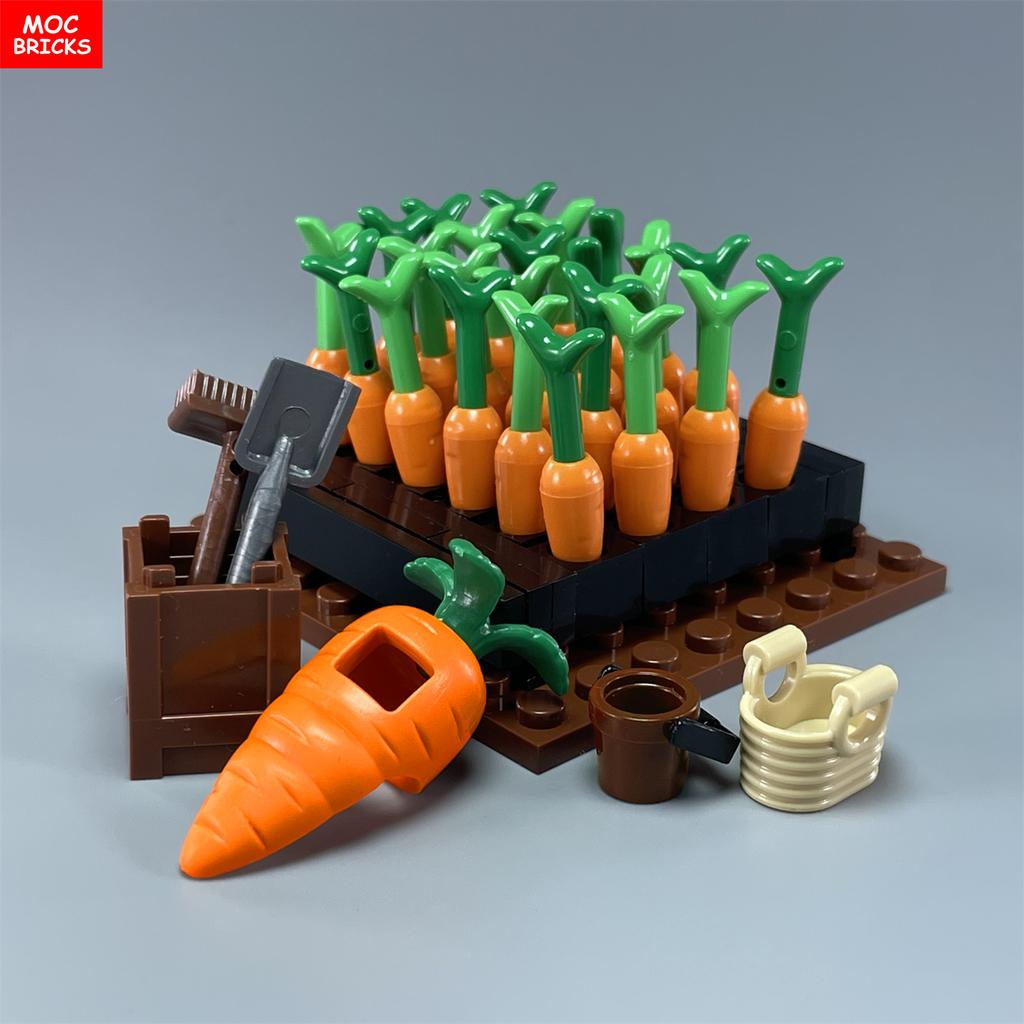 MOC Bricks Corn Crop Sheep Goat Vegetable Food Plant Building Blocks Accessories Village Farm Scene Toy Friends Children's Toys