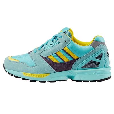 Originals ZX 8000 Мода из парусины GG Шнуровка Прочные Низкие Спортивные Повседневные Кроссовки Женские кроссовки Светло-зеленый 722212-AAA9L-4644