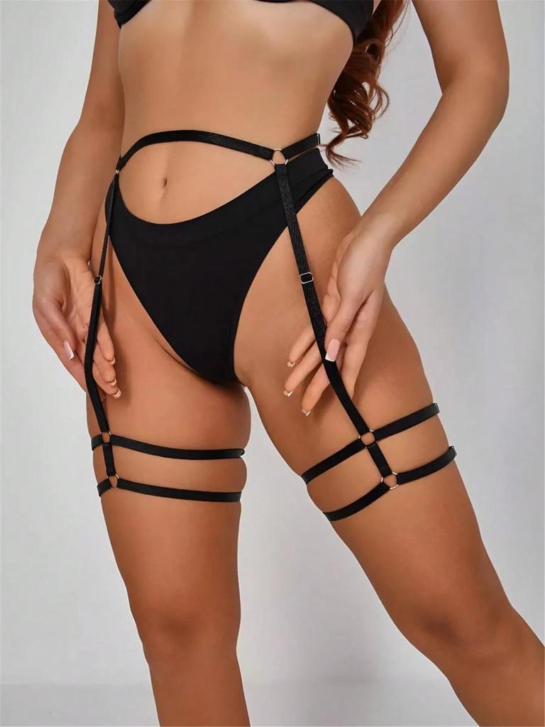 Women Elastic Thigh Garter Belt Leg Strap Punk Gothic Clothing Suspender Lolita Body Harness Cosplay Rave Holiday Accessories