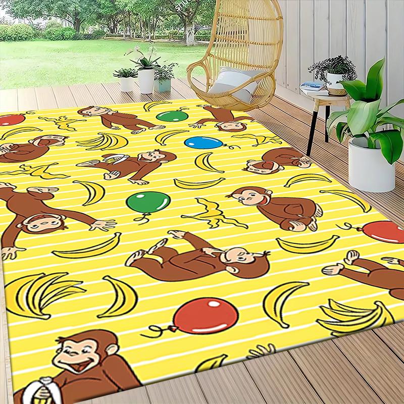 1Pc Curious George Party Carpet Rug Customizable Soft Washable Antislip Home Living Room Sofa Mats Personalized Rug 0917216