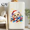 Reusable Holiday Window Art Christmas Cute Puppy Wall Stickers, PVC Waterproof Decals, Peel And Stick Animal Removable Clings Decor for