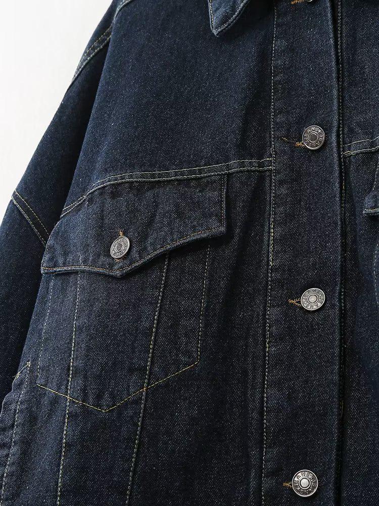 Новый европейский и американский женский джинсовый пиджак с лацканами и расклешенными брюками