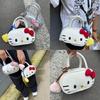 Hello Kitty Bowling Bag For Girls With Embroidered Butterfly Knot Clutch For Daily Use